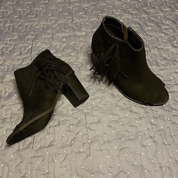 New Directions Ryder black fringe boots size 7 - Picture 1 of 7